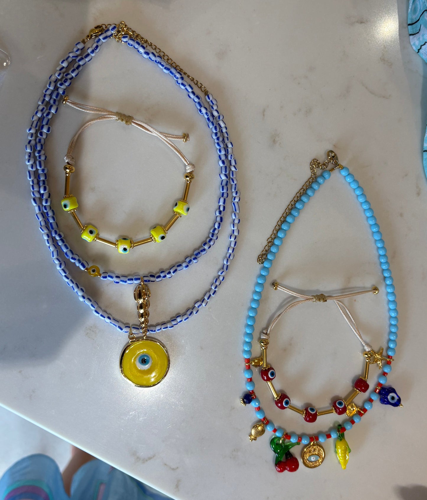 Glass Evil Eye Necklace & Chain