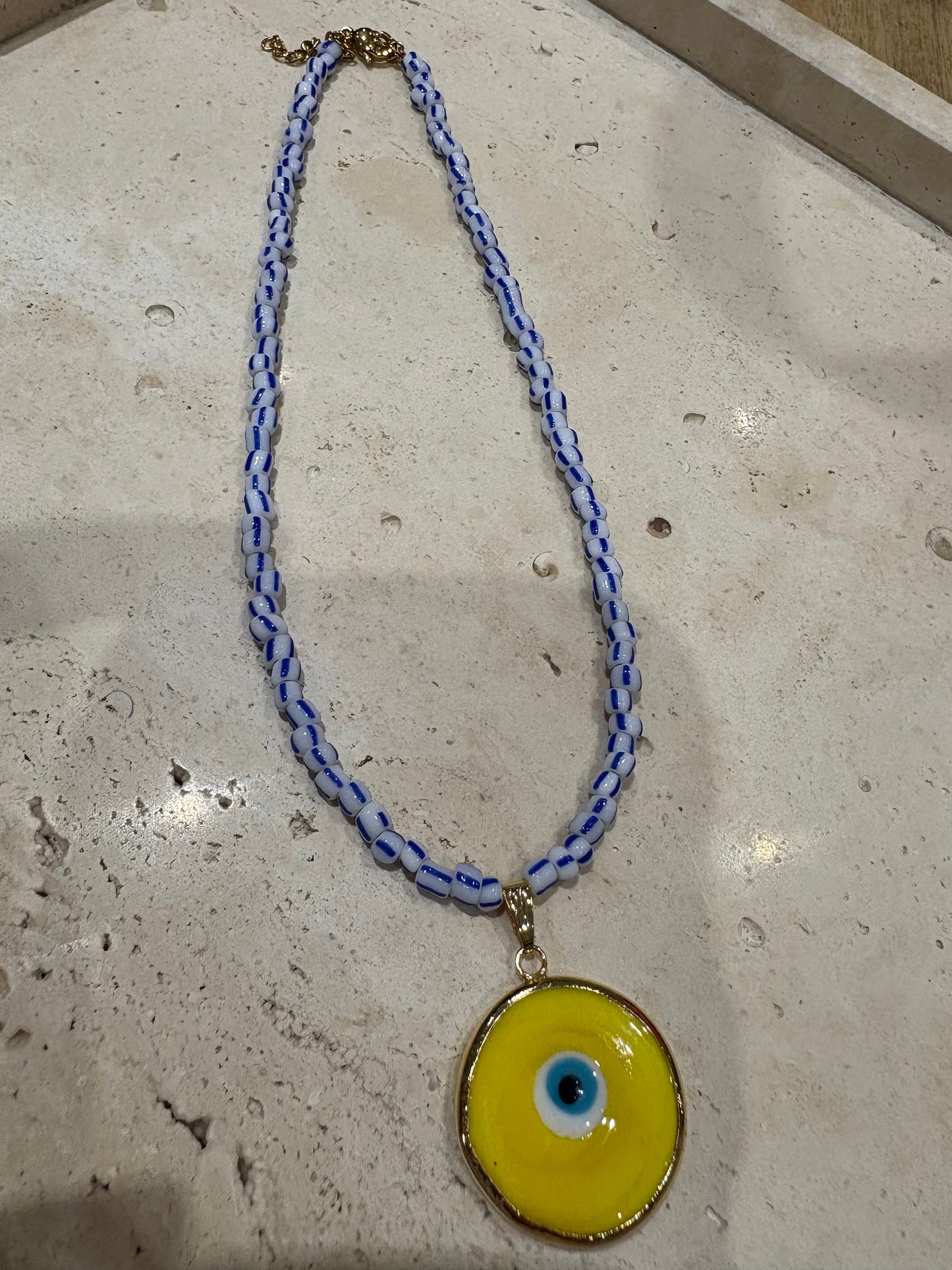 Glass Evil Eye Necklace & Chain